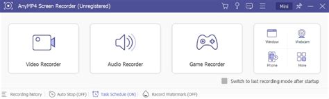 AnyMP4 Screen Recorder Interface