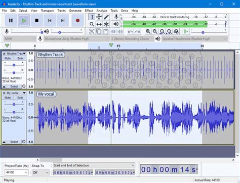 Audacity Interface