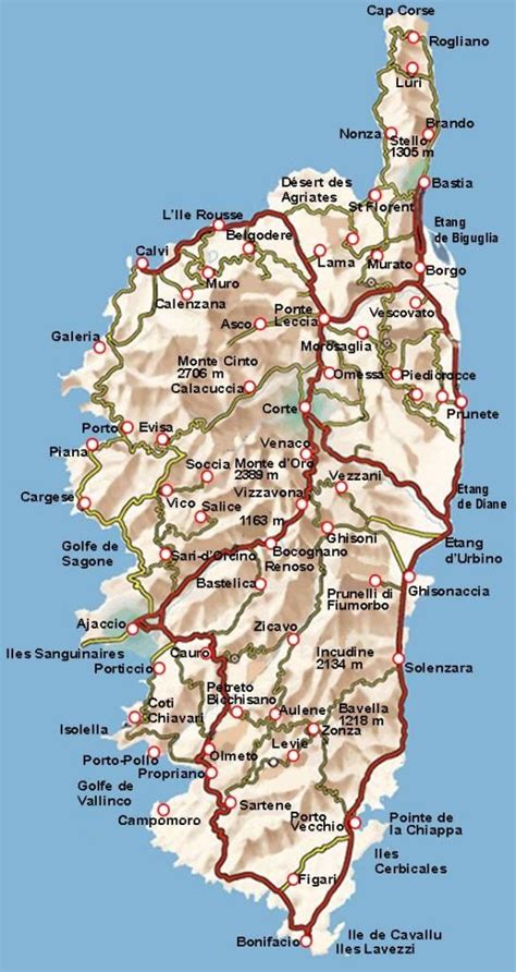 Carte de la Corse