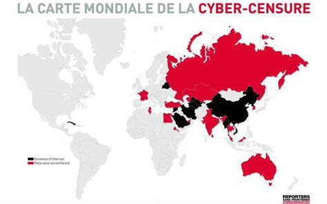 Carte de la censure sur Internet
