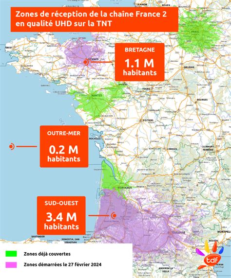 Carte de la transition vers la TNT HD en France