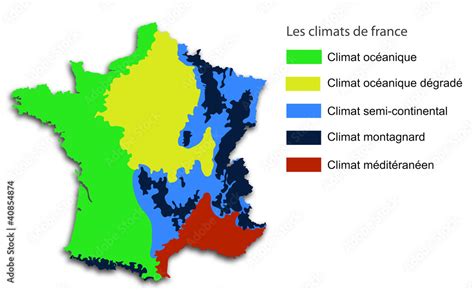 Carte des climats de la France