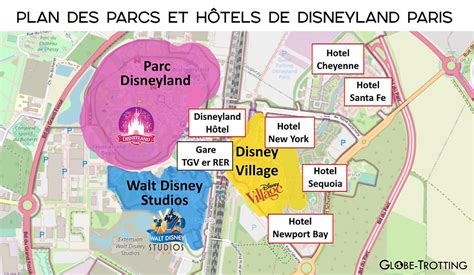 Carte des hôtels proches de Disneyland Paris
