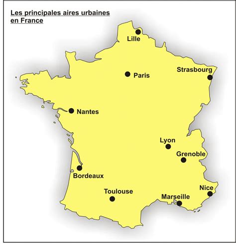 Carte des plus grandes villes de France