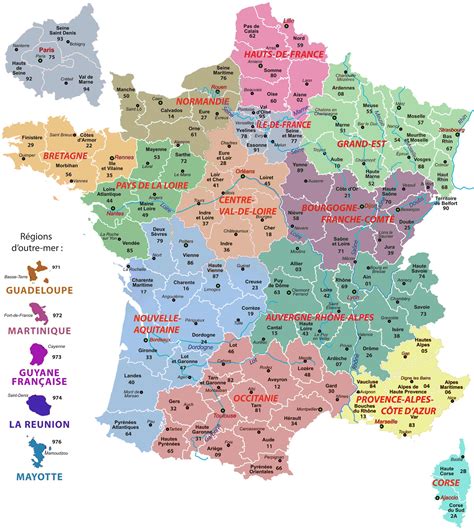 Carte des régions de France