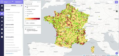 Carte du réseau d'émetteurs de télévision en France