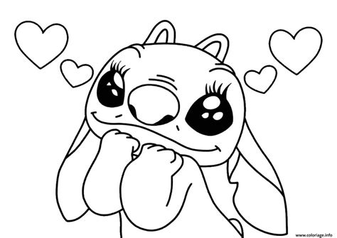 Coloriage Stitch et Angel amoureux