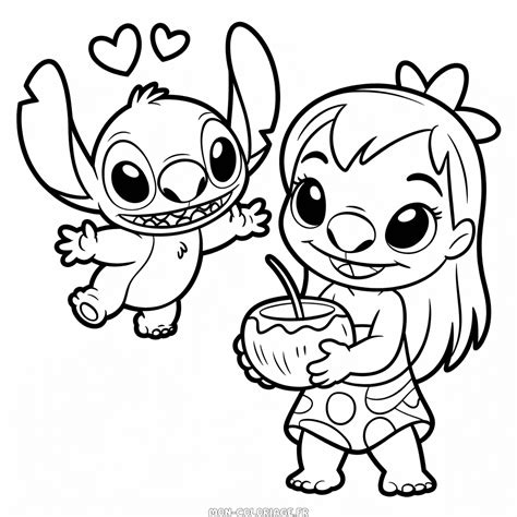 Coloriage Stitch et Lilo
