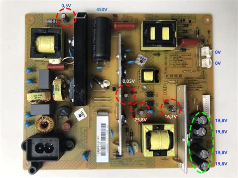Condensateurs gonflés sur une carte d'alimentation