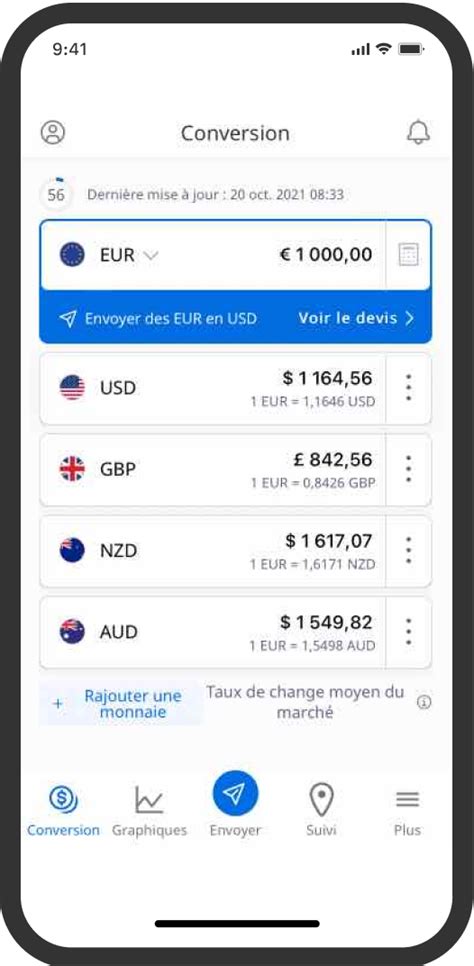 Convertisseur de devises mobile Xe