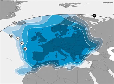 Couverture satellite Astra en Europe