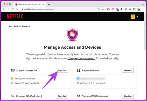 Déconnexion de Netflix sur tous les appareils