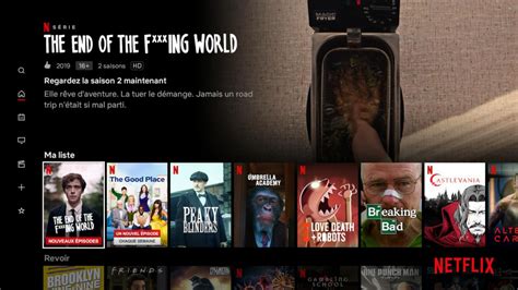 Interface Netflix sur TV