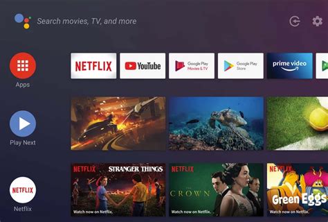 Interface du Play Store sur Android TV