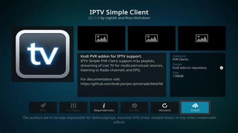 Kodi IPTV Simple Client