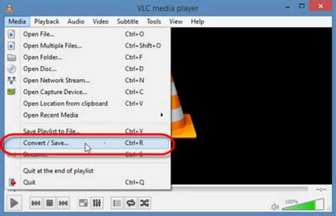 Menu Conversion VLC