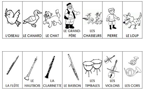 Pierre et le loup instruments