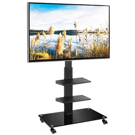 Support TV avec étagères